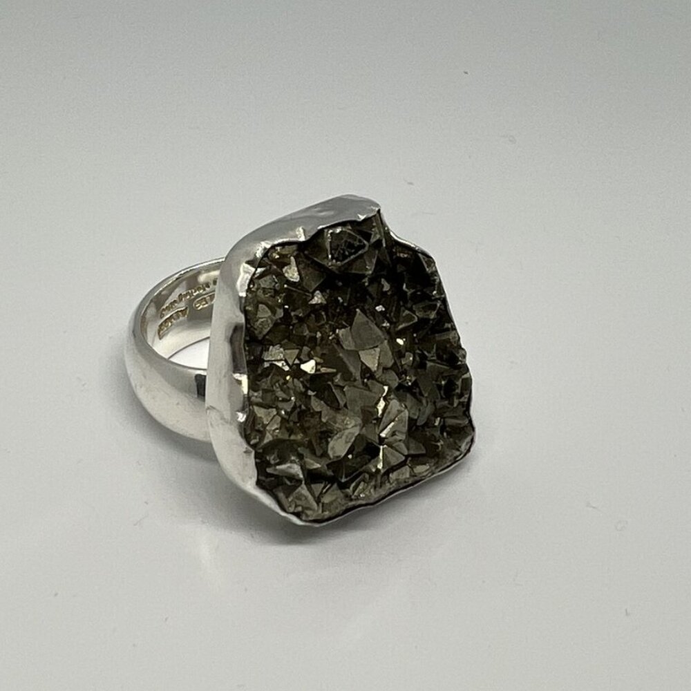 .950 Fine Sterling Silver Pyrite Ring SP-6250